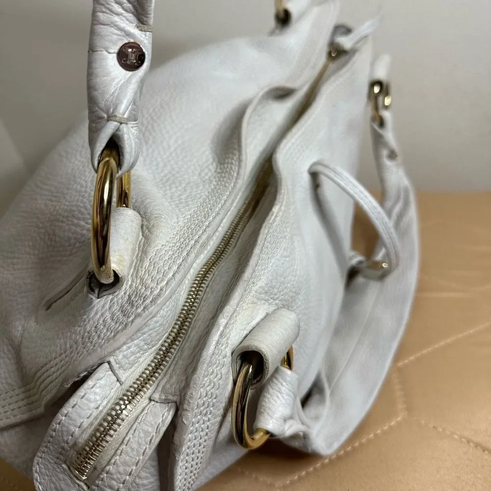 💯 Authentic Celine White Leather Bittersweet Hobo🍀